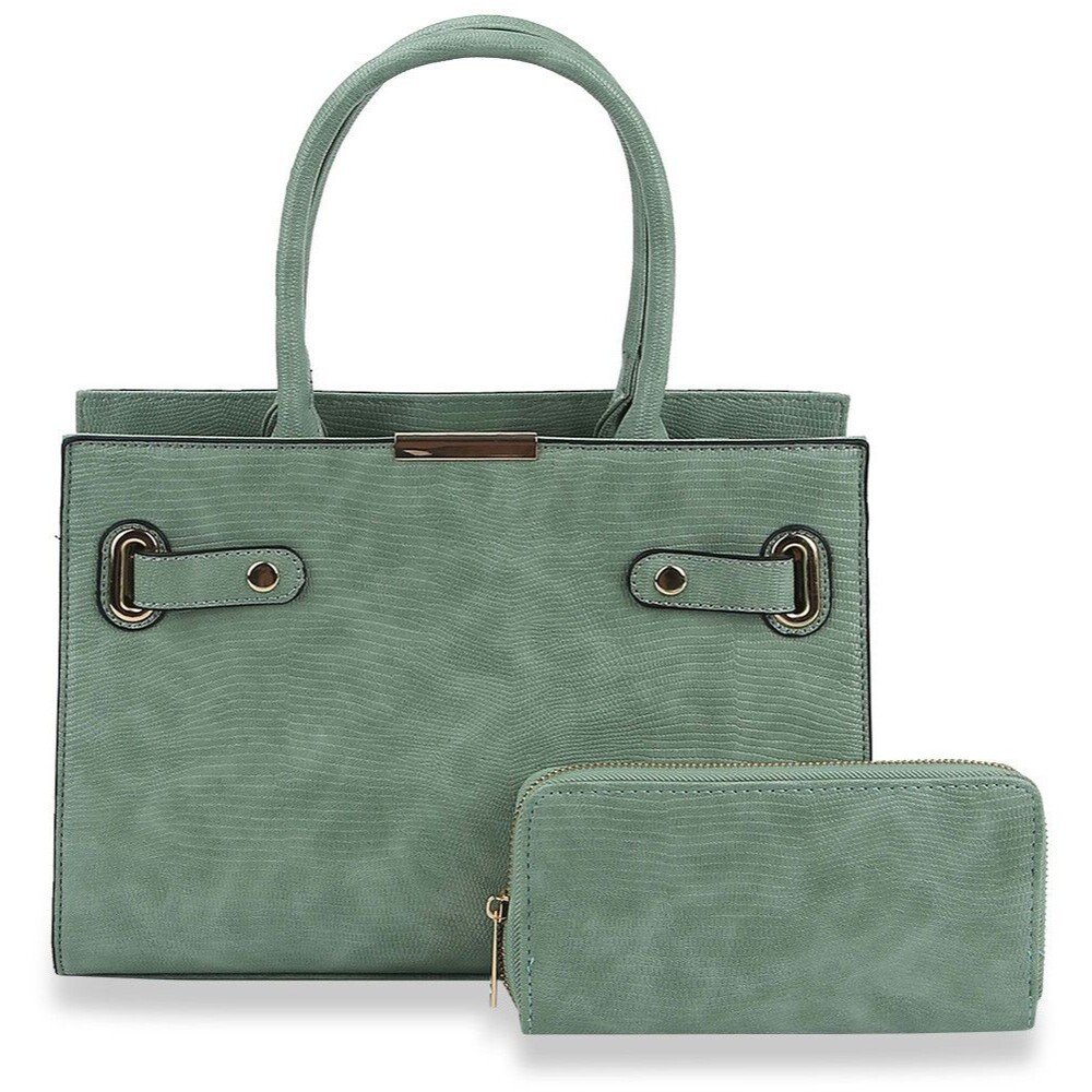 Women Fashion Handbags Wallet Tote Bag  Top Handle Satchel Purse Set 2pcs - Picture 2 of 3